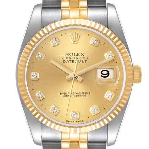 rolex date just 36 gold